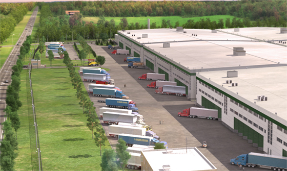 Визуализация складского комплекса.